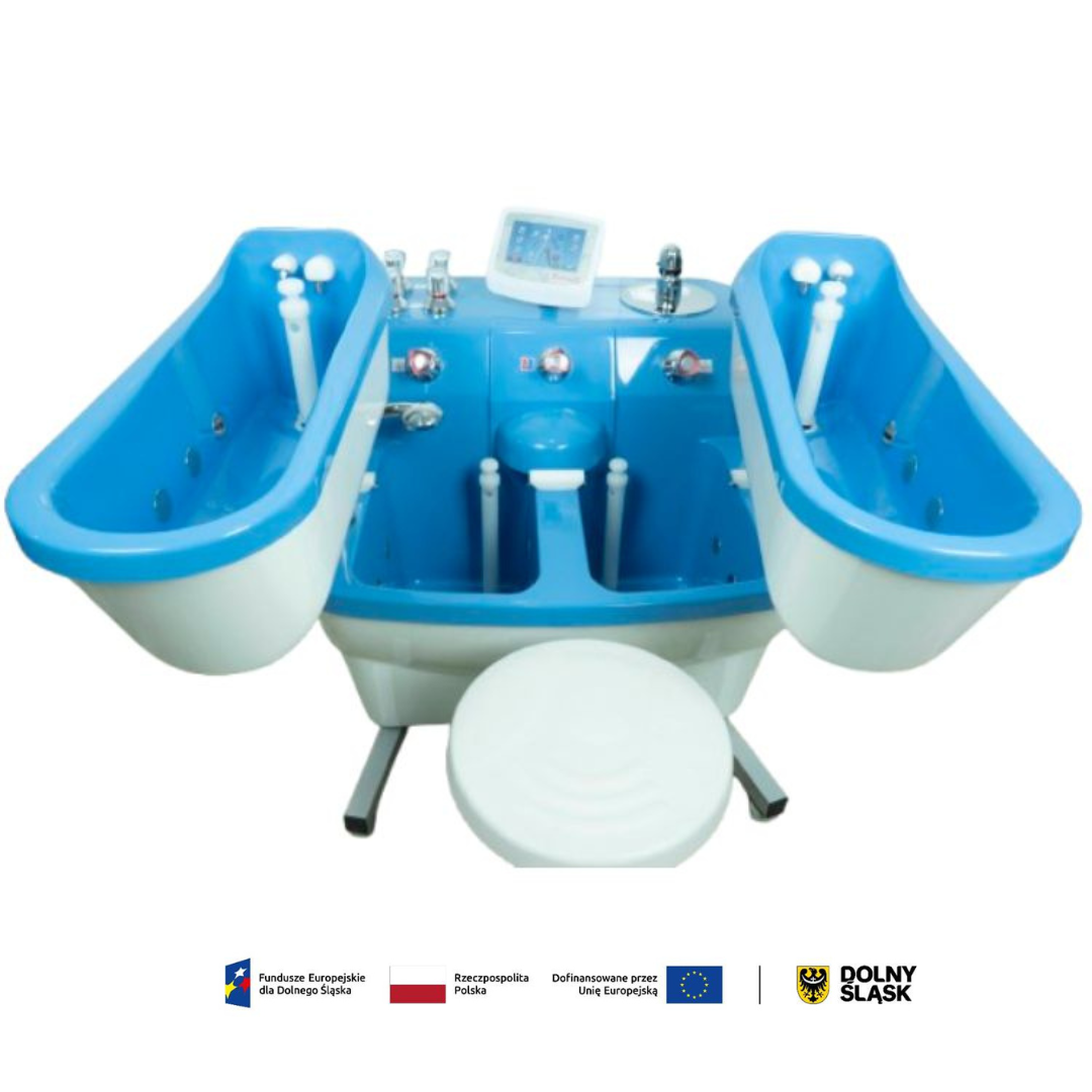 Kąpiel wodna lub wodno-elektryczna w wannie czterokomorowej